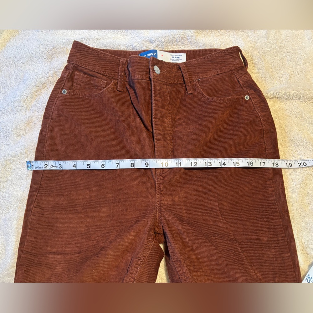Old Navy Corduroy High Rise Brown Flare Pants. - Picture 7 of 10
